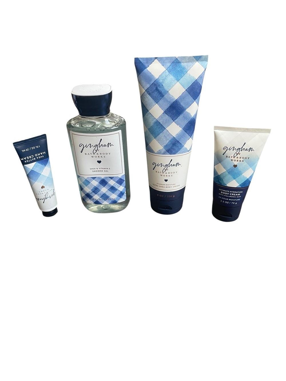 Bath & Body Works Gingham Lot of Shower Gel and Hand & Body Cream NEW